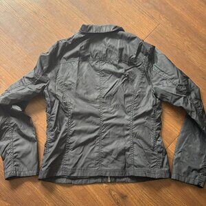 Tommy Hilfiger Womens M Black Lightweight Jacket Zip Windbreaker Classic 3191